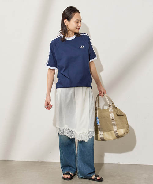 adidas Originals（アディダスオリジナルス）の「《WEB限定》【adidas originals/アディダス オリジナルス】3-STRIPES TEE（Tシャツ/カットソー・レディース・ブラウン/ブラック/ネイビー・FREE）」の15枚目の写真