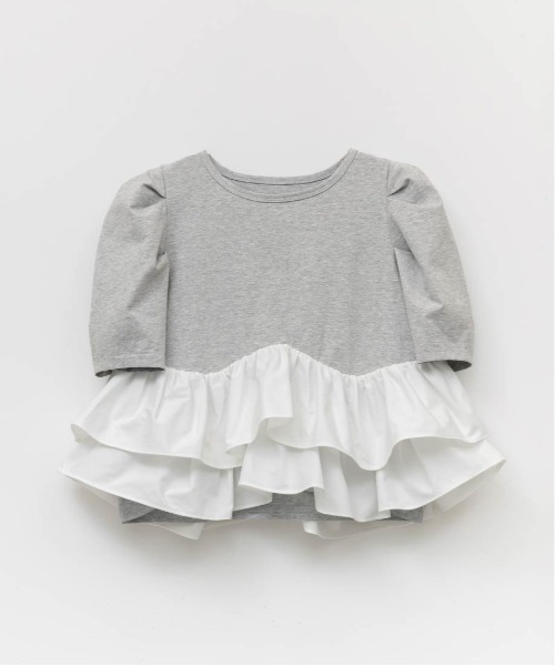 RANDA（ランダ）の「タフタフリルペプラムTシャツ（Tシャツ/カットソー・レディース・イエロー/ホワイト/グレー・FREE）」の15枚目の写真