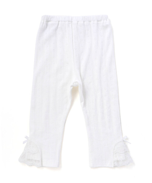 SLAP SLIP(スラップスリップ)の「裾チュールレース7分丈レギンス(80~120cm)(レギンス/スパッツ・キッズ・ホワイト/パープル・80cm/90cm/120cm/100cm/110cm)」の6枚目の写真