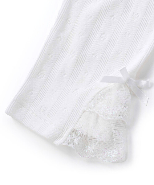 SLAP SLIP(スラップスリップ)の「裾チュールレース7分丈レギンス(80~120cm)(レギンス/スパッツ・キッズ・ホワイト/パープル・80cm/90cm/120cm/100cm/110cm)」の8枚目の写真
