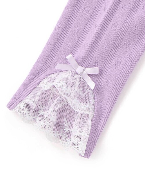SLAP SLIP(スラップスリップ)の「裾チュールレース7分丈レギンス(80~120cm)(レギンス/スパッツ・キッズ・ホワイト/パープル・80cm/90cm/120cm/100cm/110cm)」の12枚目の写真