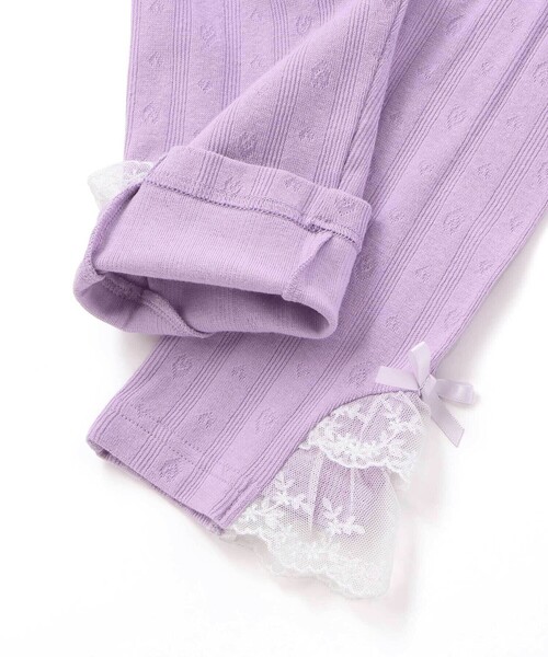 SLAP SLIP(スラップスリップ)の「裾チュールレース7分丈レギンス(80~120cm)(レギンス/スパッツ・キッズ・ホワイト/パープル・80cm/90cm/120cm/100cm/110cm)」の14枚目の写真