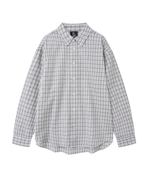 MOZMOZ(モズモズ)の「ソフトベーシックライトチェックシャツグレー(シャツ/ブラウス・レディース・その他・M/XL/XXL)」の2枚目の写真