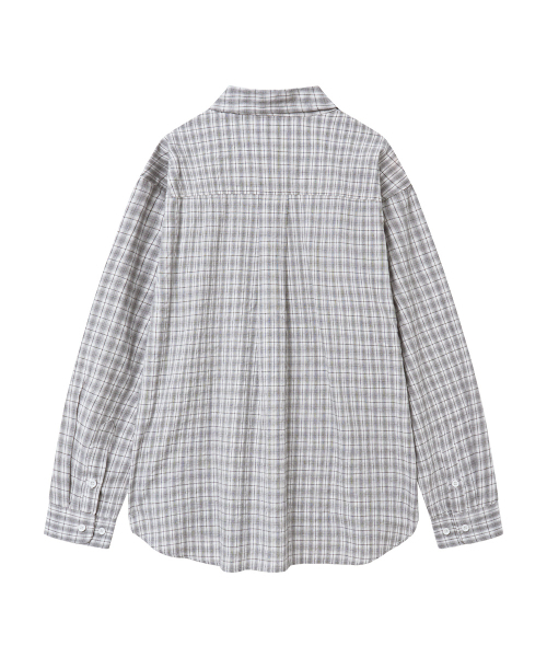 MOZMOZ(モズモズ)の「ソフトベーシックライトチェックシャツグレー(シャツ/ブラウス・レディース・その他・M/XL/XXL)」の3枚目の写真