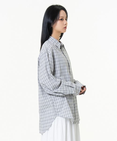 MOZMOZ(モズモズ)の「ソフトベーシックライトチェックシャツグレー(シャツ/ブラウス・レディース・その他・M/XL/XXL)」の8枚目の写真