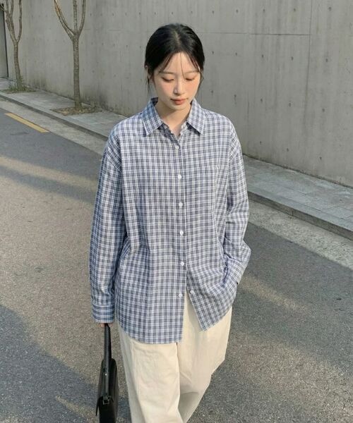 MOZMOZ(モズモズ)の「ソフトベーシックライトチェックシャツグレー(シャツ/ブラウス・レディース・その他・M/XL/XXL)」の17枚目の写真