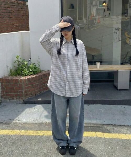 MOZMOZ(モズモズ)の「ソフトベーシックライトチェックシャツグレー(シャツ/ブラウス・レディース・その他・M/XL/XXL)」の21枚目の写真