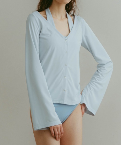 ILANIS(イラニス)の「2way Ease Cardigan(Tシャツ/カットソー・レディース・ブラック/オフホワイト/ライトブルー・FREE)」の3枚目の写真