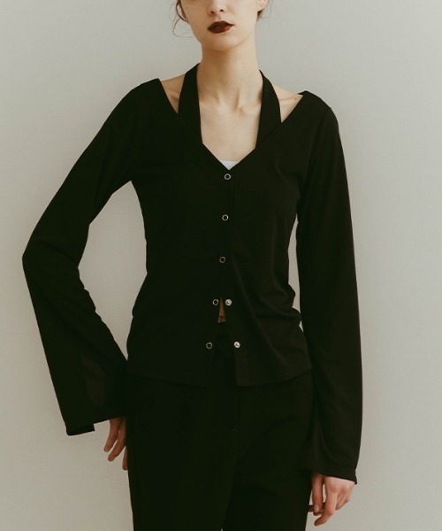 ILANIS(イラニス)の「2way Ease Cardigan(Tシャツ/カットソー・レディース・ブラック・FREE)」の1枚目の写真