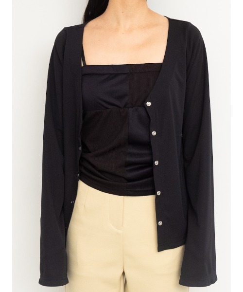 ILANIS(イラニス)の「2way Ease Cardigan(Tシャツ/カットソー・レディース・ブラック/オフホワイト/ライトブルー・FREE)」の14枚目の写真