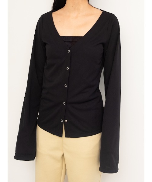 ILANIS(イラニス)の「2way Ease Cardigan(Tシャツ/カットソー・レディース・ブラック/オフホワイト/ライトブルー・FREE)」の16枚目の写真