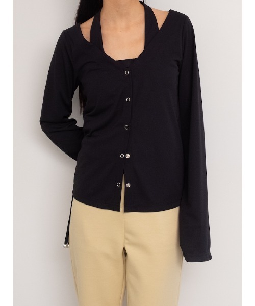 ILANIS(イラニス)の「2way Ease Cardigan(Tシャツ/カットソー・レディース・ブラック/オフホワイト/ライトブルー・FREE)」の17枚目の写真