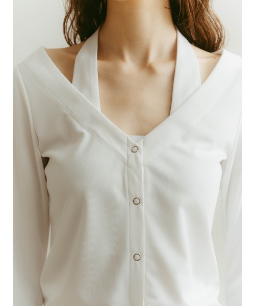 ILANIS(イラニス)の「2way Ease Cardigan(Tシャツ/カットソー・レディース・ブラック/オフホワイト/ライトブルー・FREE)」の19枚目の写真