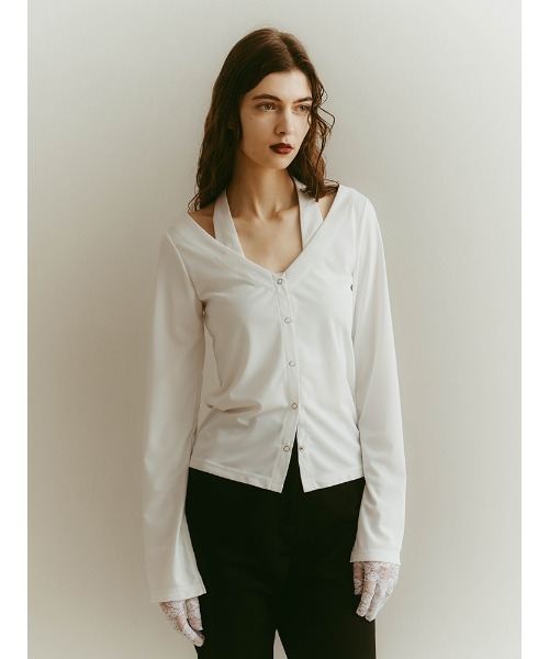 ILANIS(イラニス)の「2way Ease Cardigan(Tシャツ/カットソー・レディース・ブラック/オフホワイト/ライトブルー・FREE)」の20枚目の写真