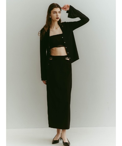 ILANIS(イラニス)の「2way Ease Cardigan(Tシャツ/カットソー・レディース・ブラック/オフホワイト/ライトブルー・FREE)」の13枚目の写真