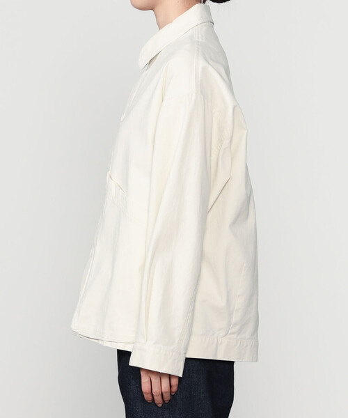 Bshop(ビショップ)の「7115 by SZEKI | コットン シャツジャケット WOMEN(カバーオール・レディース・ホワイト/ブラック・S)」の8枚目の写真