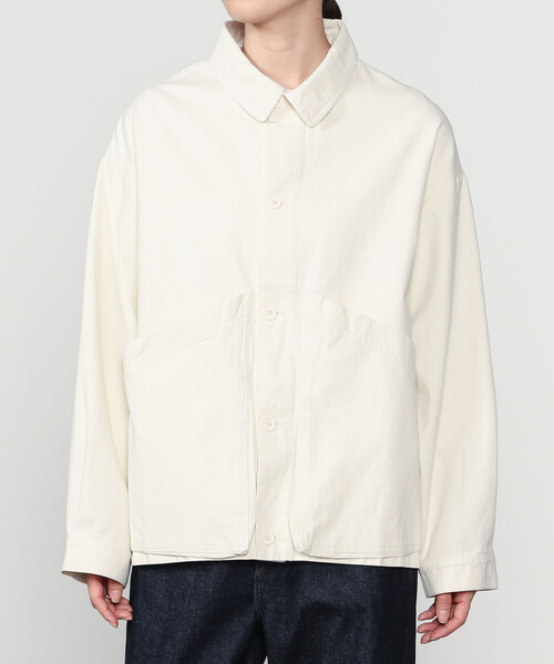 Bshop(ビショップ)の「7115 by SZEKI | コットン シャツジャケット WOMEN(カバーオール・レディース・ホワイト/ブラック・S)」の6枚目の写真