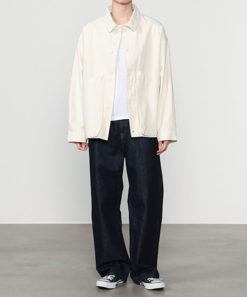 Bshop(ビショップ)の「7115 by SZEKI | コットン シャツジャケット WOMEN(カバーオール・レディース・ホワイト/ブラック・S)」の5枚目の写真