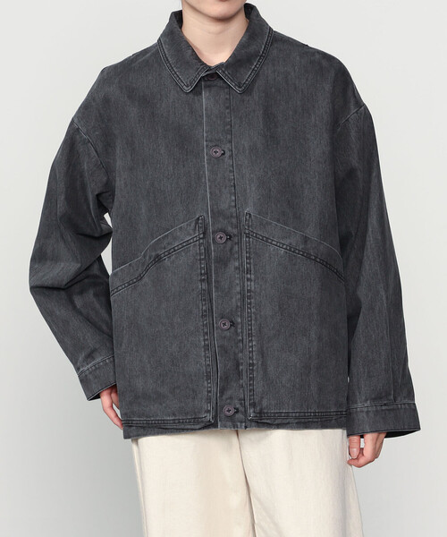 Bshop(ビショップ)の「7115 by SZEKI | コットン シャツジャケット WOMEN(カバーオール・レディース・ホワイト/ブラック・S)」の4枚目の写真