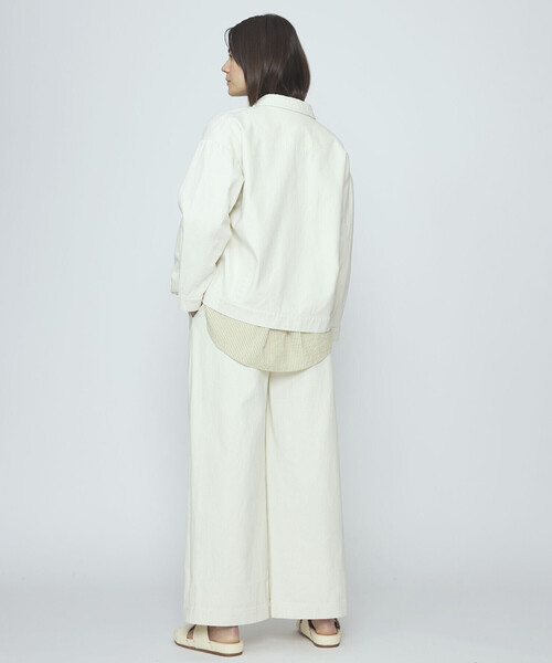 Bshop(ビショップ)の「7115 by SZEKI | コットン シャツジャケット WOMEN(カバーオール・レディース・ホワイト/ブラック・S)」の3枚目の写真