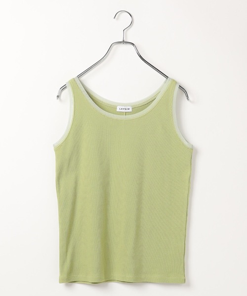 LEPSIM（レプシィム）の「チュールドッキングタンク　661885（タンクトップ・レディース・オフホワイト/ライトグリーン/ブラウン/ブラック・FREE）」の4枚目の写真