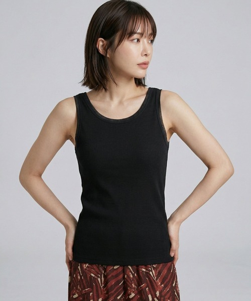 LEPSIM（レプシィム）の「チュールドッキングタンク　661885（タンクトップ・レディース・オフホワイト/ライトグリーン/ブラウン/ブラック・FREE）」の3枚目の写真