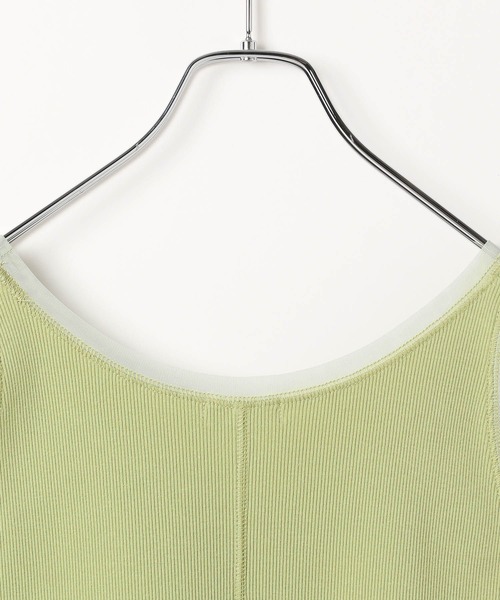 LEPSIM（レプシィム）の「チュールドッキングタンク　661885（タンクトップ・レディース・オフホワイト/ライトグリーン/ブラウン/ブラック・FREE）」の9枚目の写真