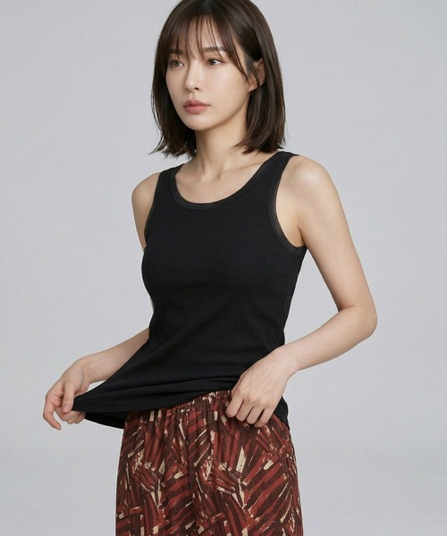 LEPSIM（レプシィム）の「チュールドッキングタンク　661885（タンクトップ・レディース・オフホワイト/ライトグリーン/ブラウン/ブラック・FREE）」の15枚目の写真