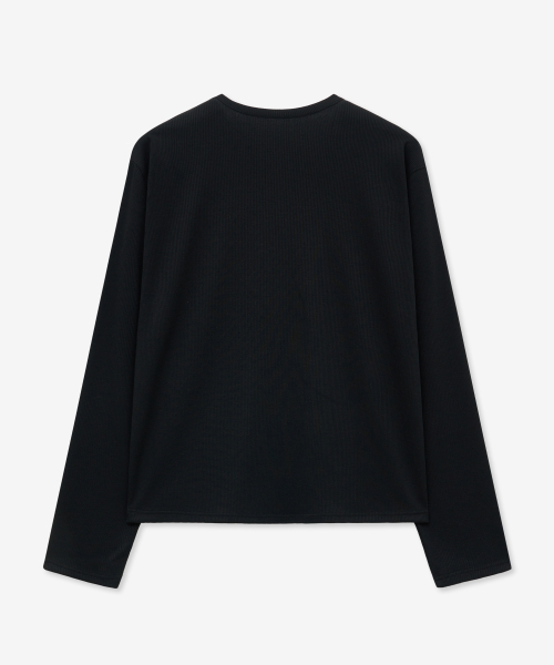 MINAV（ミナブ）の「リブクロップロングスリーブ[ブラック]（Tシャツ/カットソー・メンズ・その他・X-LARGE/MEDIUM/LARGE）」の2枚目の写真