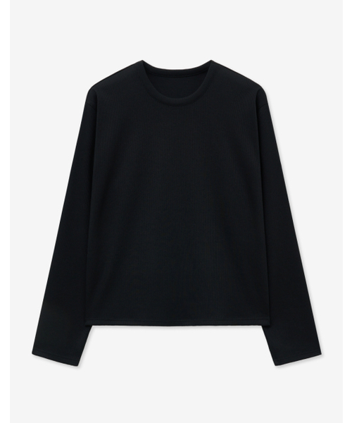 MINAV（ミナブ）の「リブクロップロングスリーブ[ブラック]（Tシャツ/カットソー・メンズ・その他・X-LARGE/MEDIUM/LARGE）」の3枚目の写真