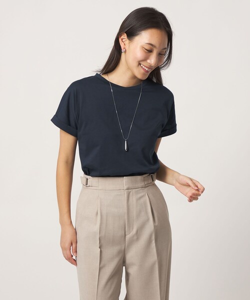 A DAY IN THE LIFE UNITED ARROWS（アデイインザライフユナイテッドアローズ）の「テンジク クルーネック Tシャツ ＜A DAY IN THE LIFE＞（Tシャツ/カットソー・レディース・その他1/オフホワイト/ネイビー/ダークグレー/ライトピンク/ライム・36/38）」の5枚目の写真