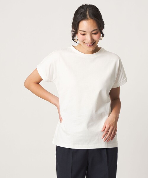 A DAY IN THE LIFE UNITED ARROWS（アデイインザライフユナイテッドアローズ）の「テンジク クルーネック Tシャツ ＜A DAY IN THE LIFE＞（Tシャツ/カットソー・レディース・その他1/オフホワイト/ネイビー/ダークグレー/ライトピンク/ライム・36/38）」の2枚目の写真