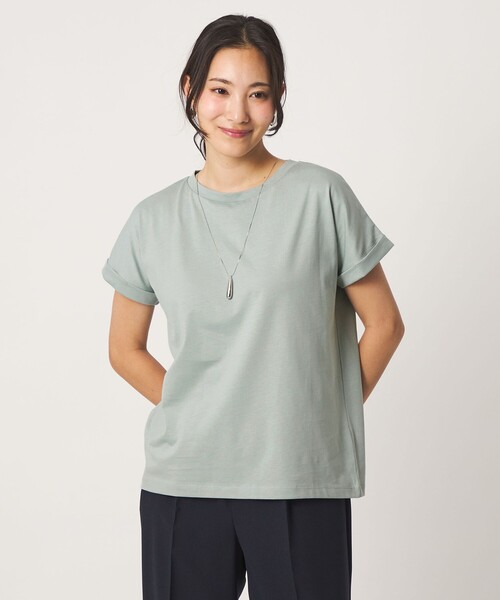 A DAY IN THE LIFE UNITED ARROWS（アデイインザライフユナイテッドアローズ）の「テンジク クルーネック Tシャツ ＜A DAY IN THE LIFE＞（Tシャツ/カットソー・レディース・その他1/オフホワイト/ネイビー/ダークグレー/ライトピンク/ライム・36/38）」の4枚目の写真