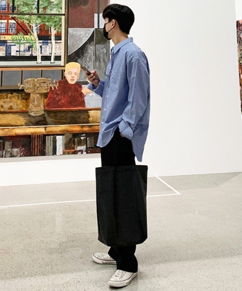 NOWLE(ノウル)の「【NOWLE】ストライプ レギュラーカラー ルーズシャツ / ブロードシャツ(シャツ/ブラウス・メンズ・ブルー/ブラック・MEDIUM/LARGE)」の16枚目の写真