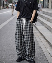 VIBGYOR | 【Bls】 【ZM】【Bling Leads】シボ加工チェックイージーパンツ(BL)(その他パンツ)