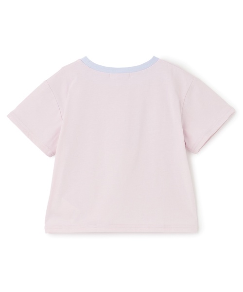PINK-latte(ピンクラテ)の「【接触冷感】キラキラカレッジリンガー半袖Tシャツ(Tシャツ/カットソー・キッズ・ミント/チャコール/オフホワイト/ライトピンク・120cm/140cm/150cm/160cm/130cm)」の5枚目の写真