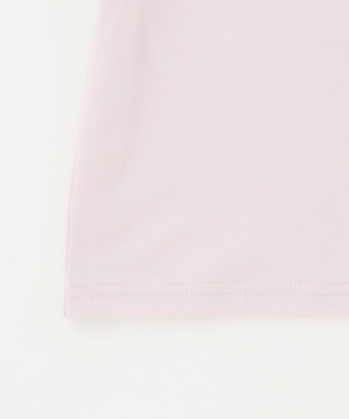 PINK-latte(ピンクラテ)の「【接触冷感】キラキラカレッジリンガー半袖Tシャツ(Tシャツ/カットソー・キッズ・ミント/チャコール/オフホワイト/ライトピンク・120cm/140cm/150cm/160cm/130cm)」の8枚目の写真