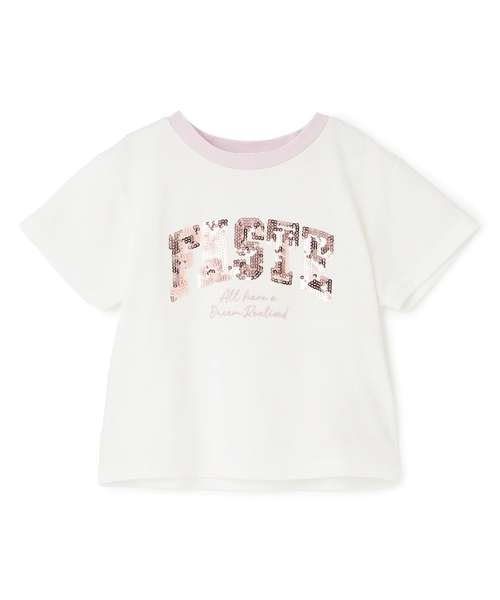 接触冷感】キラキラカレッジリンガー半袖Tシャツ（Tシャツ/カットソー