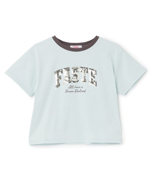 接触冷感】キラキラカレッジリンガー半袖Tシャツ（Tシャツ/カットソー