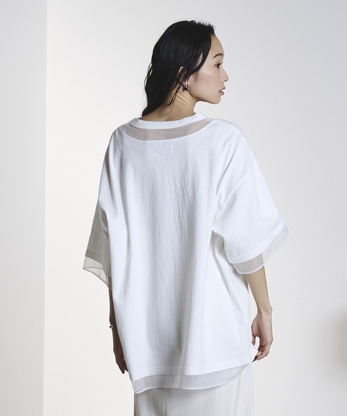 OKIRAKU(オキラク)の「(OKIRAKU×ROSEBUD)MESH MIX GRAPHIC TEE(Tシャツ/カットソー・レディース・ブラック/ホワイト・ONE SIZE)」の7枚目の写真