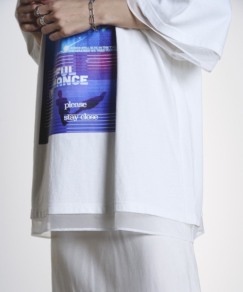OKIRAKU(オキラク)の「(OKIRAKU×ROSEBUD)MESH MIX GRAPHIC TEE(Tシャツ/カットソー・レディース・ブラック/ホワイト・ONE SIZE)」の14枚目の写真