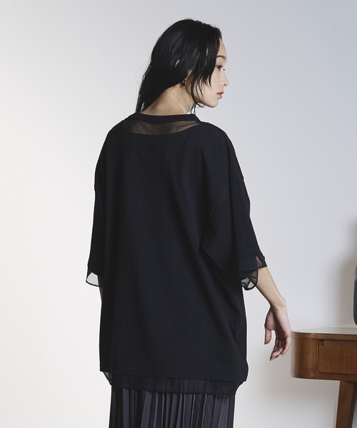 OKIRAKU(オキラク)の「(OKIRAKU×ROSEBUD)MESH MIX GRAPHIC TEE(Tシャツ/カットソー・レディース・ブラック/ホワイト・ONE SIZE)」の18枚目の写真