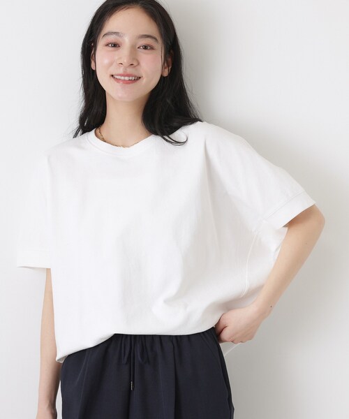 Dessin(デッサン)の「【洗える】ミニ裏毛ドルマンスリーブプルオーバー(Tシャツ/カットソー・レディース・ブルー/ライトベージュ/ブラック/ホワイト系・03/02/01/00)」の5枚目の写真