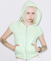 A'GEM/9 × .kom 『FANCY CLUB/ファンシークラブ』HOTFIX PUFF SLEEVE HOOD ZIP-UP/ホットフィックスパフスリーブフードジップアップ