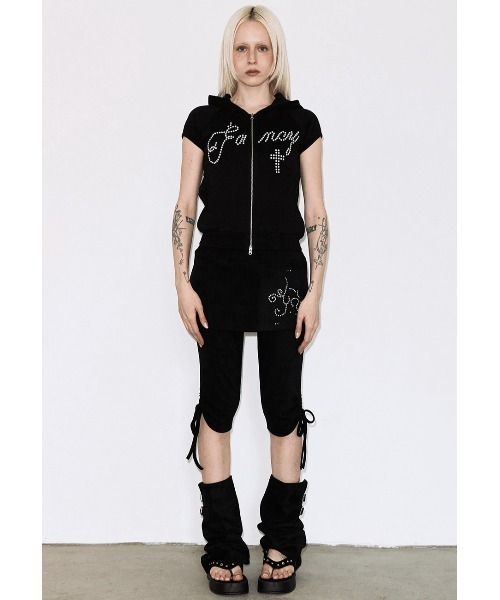 FANCY CLUB（ファンシークラブ）の「A'GEM/9 × .kom 『FANCY CLUB/ファンシークラブ』HOTFIX PUFF SLEEVE HOOD ZIP-UP/ホットフィックスパフスリーブフードジップアップ（その他トップス・レディース・ライトグリーン/ピンク/ブラック/アイボリー・FREE）」の8枚目の写真