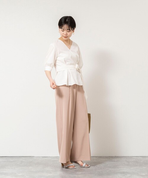 NOLLEY’S Sophi（ノーリーズソフィ）の「ウォッシャブルサッカーベルト付ペプラムブラウス（シャツ/ブラウス・レディース・ブラック/サックスブルー/アイボリー/ブラック系その他・38）」の15枚目の写真