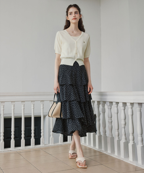 ZEROSTREET（ゼロストリート）の「[2カラー] ドットカンカンフレアスカート（スカート・レディース・アイボリー/ブラック・SMALL/MEDIUM）」の3枚目の写真
