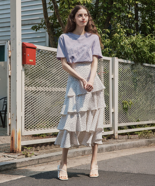ZEROSTREET（ゼロストリート）の「[2カラー] ドットカンカンフレアスカート（スカート・レディース・アイボリー/ブラック・SMALL/MEDIUM）」の7枚目の写真