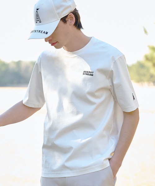 ADABAT STREAM(アダバットストリーム)の「接触冷感/抗菌防臭/消臭 アイスクリアコットン ワンポイントT(Tシャツ/カットソー・メンズ・ブラック/ホワイト/ベージュ・46/48/50)」の1枚目の写真