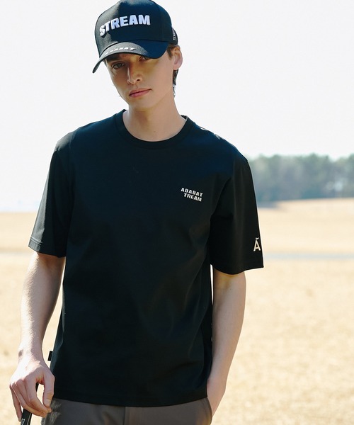 ADABAT STREAM(アダバットストリーム)の「接触冷感/抗菌防臭/消臭 アイスクリアコットン ワンポイントT(Tシャツ/カットソー・メンズ・ブラック/ホワイト/ベージュ・46/48/50)」の2枚目の写真